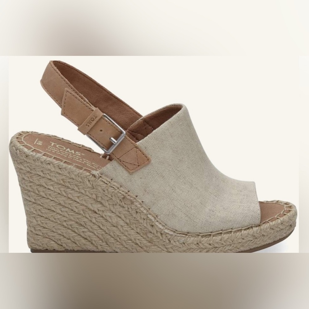 Canvas Pep Toe Wedges